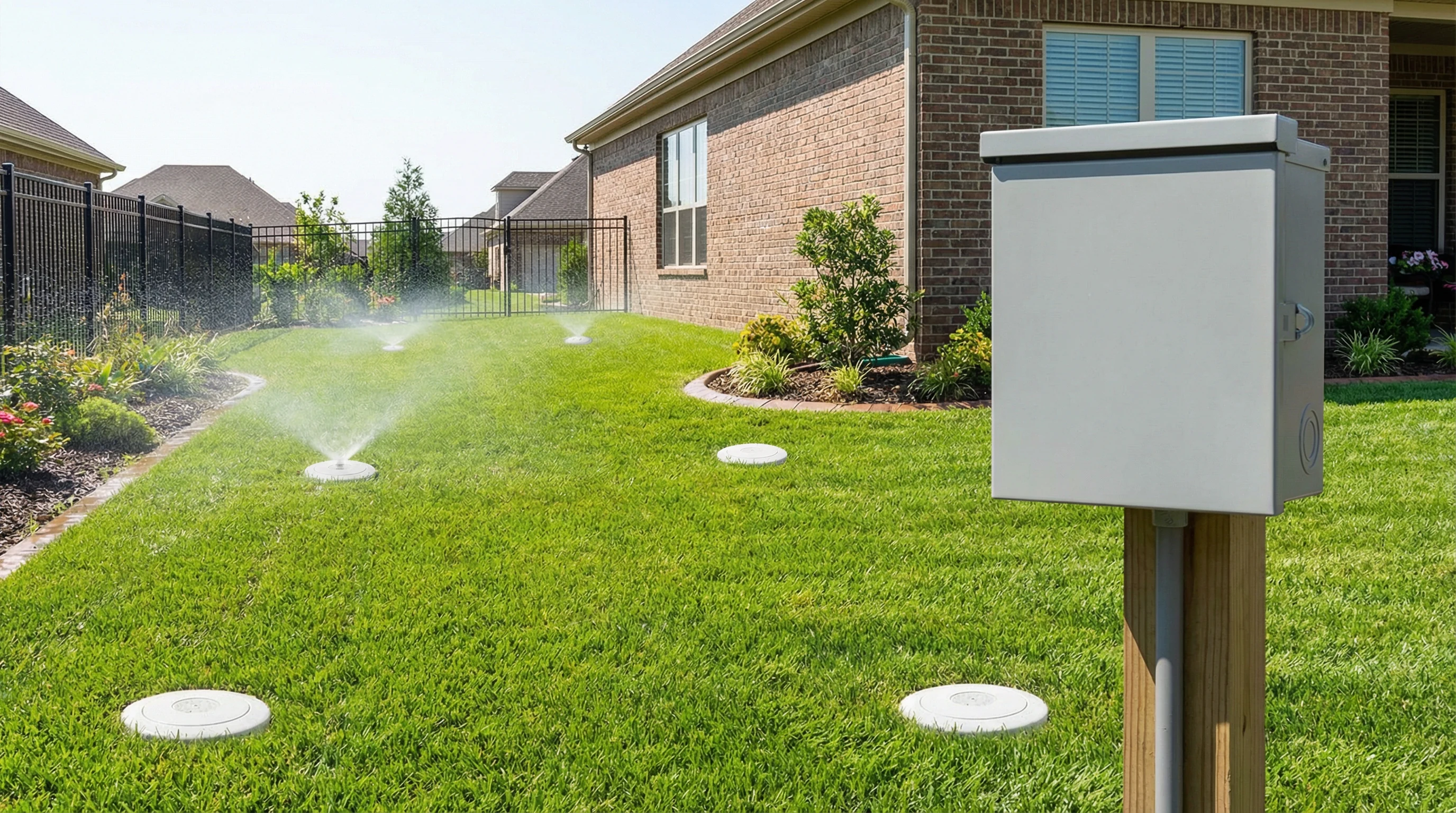 Precision Plumbing Solutions licensed plumber performing aerobic septic system maintenance in rural Oklahoma County