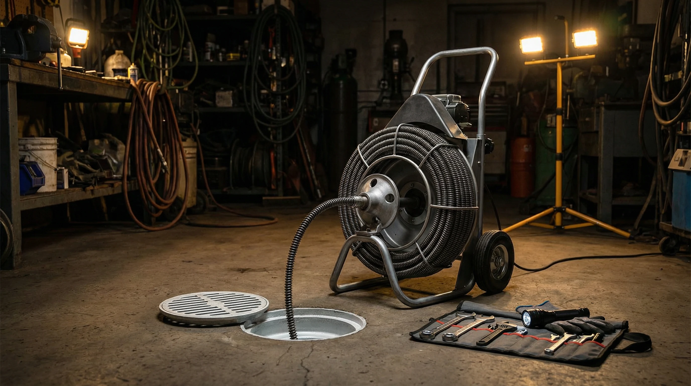 Precision Plumbing Solutions plumber clearing a blocked drain in Oklahoma City